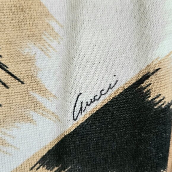Gucci Women's Patterned Cardigan in Black and Tan - Picture 7 of 9